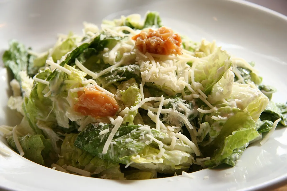 Caesar salad in Milestones restaurant in Yaletown, downtown Vancouver BC Canada