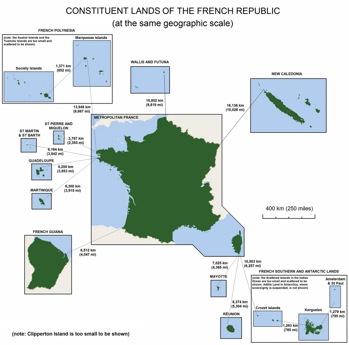 The constituent lands of the French Republic